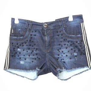 Rhero Bids Butt Pads Support Blue Beach Summer Jeans Shorts Women Sz 34 Pockets